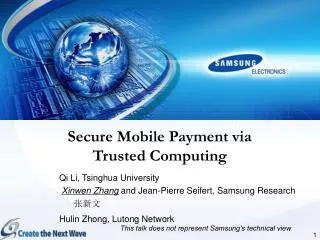 Secure Mobile Payment via Trusted Computing