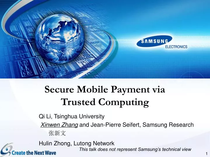 secure mobile payment via trusted computing