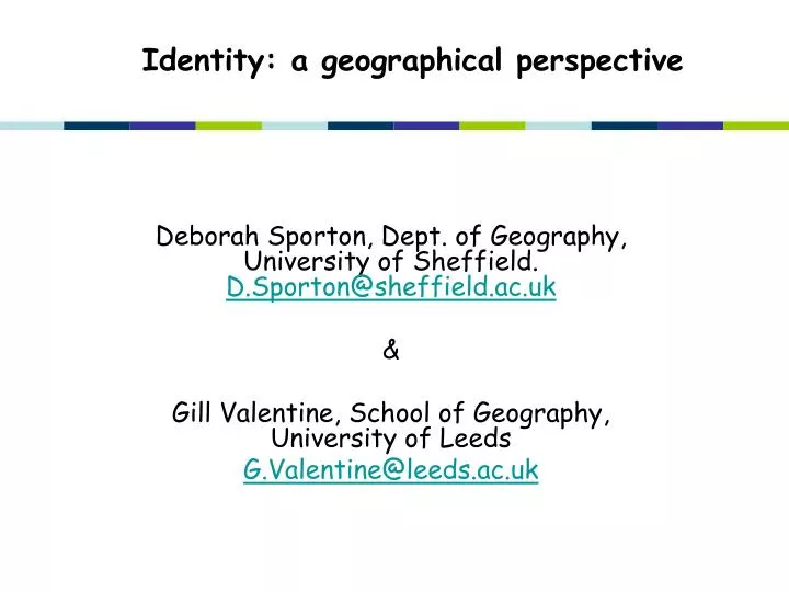 identity a geographical perspective