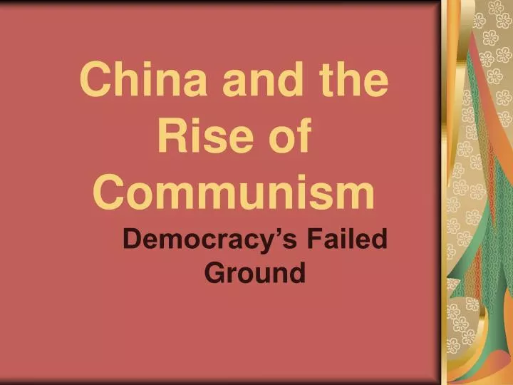 china and the rise of communism