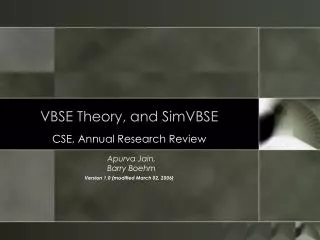 VBSE Theory, and SimVBSE