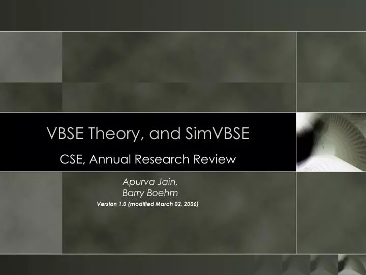 vbse theory and simvbse