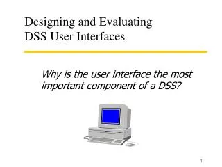 Designing and Evaluating DSS User Interfaces