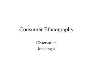 Consumer Ethnography