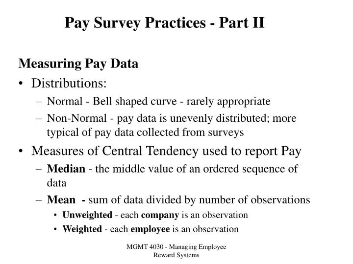 pay survey practices part ii