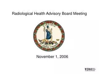 Radiological Health Advisory Board Meeting