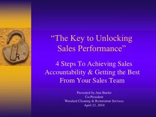 “The Key to Unlocking Sales Performance”