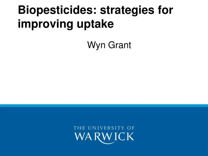 biopesticides strategies for improving uptake