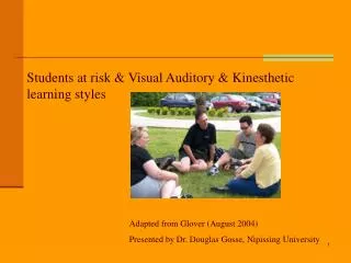 Students at risk &amp; Visual Auditory &amp; Kinesthetic learning styles