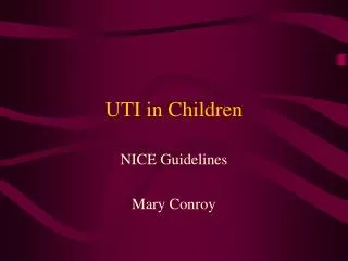 UTI in Children