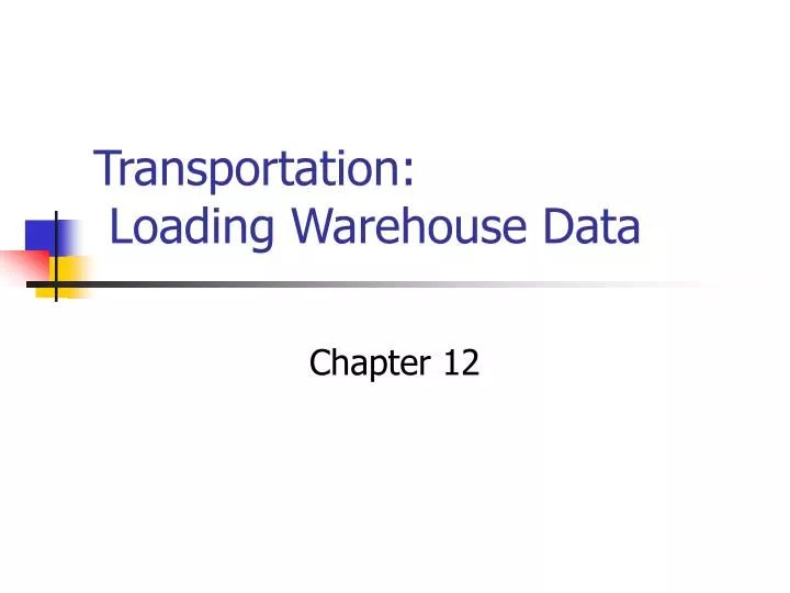 transportation loading warehouse data