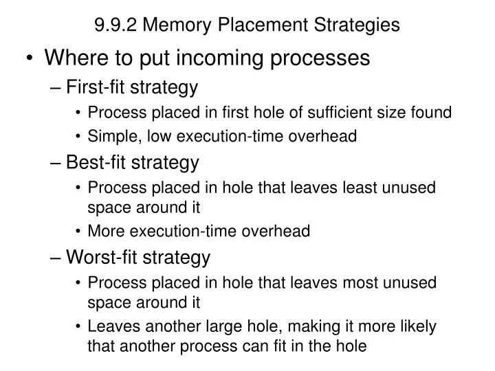 9 9 2 memory placement strategies