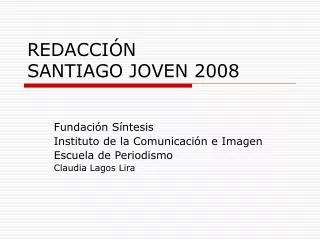 REDACCIÓN SANTIAGO JOVEN 2008