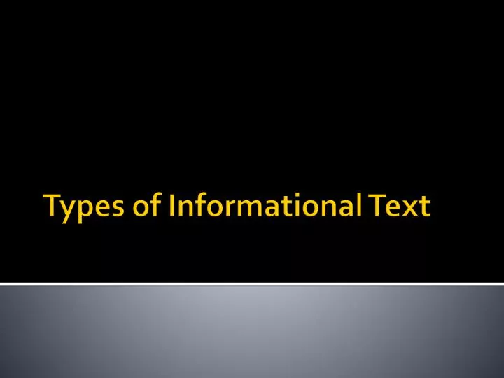 types of informational text