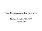 Data Management for Research - slide 1