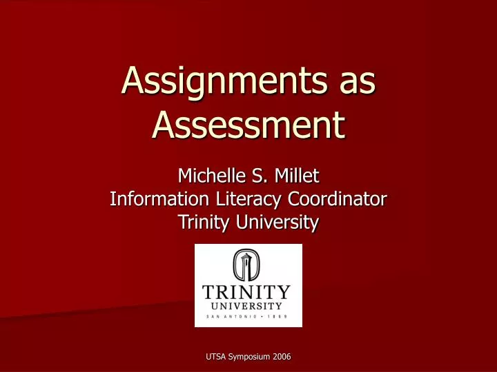assignments as assessment