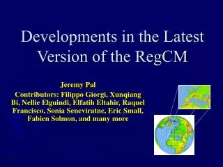 Developments in the Latest Version of the RegCM
