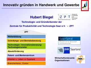 Hubert Biegel Technologie- und Gründerberater der Zentrale für Produktivität und Technologie Saar e.V. - ZPT