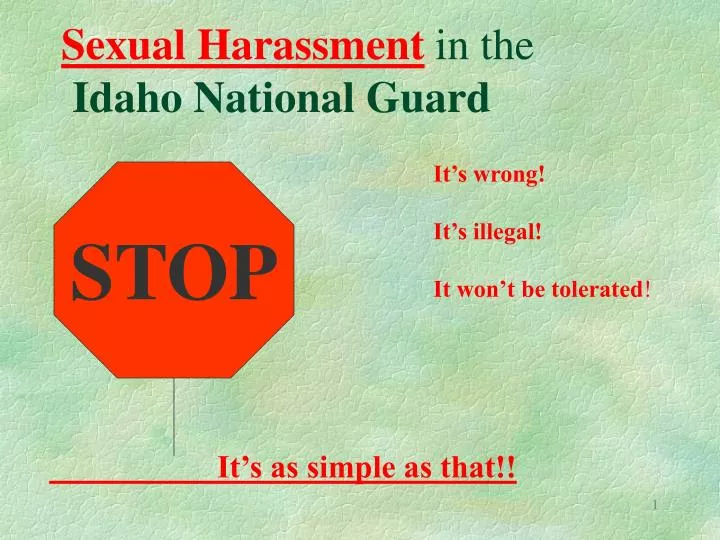 sexual harassment in the idaho national guard