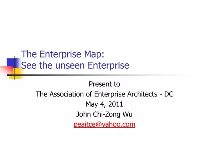 the enterprise map see the unseen enterprise