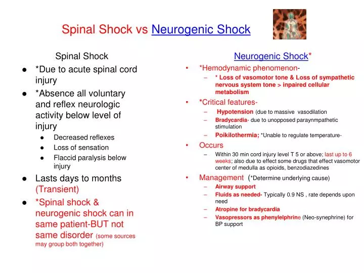 spinal shock vs neurogenic shock