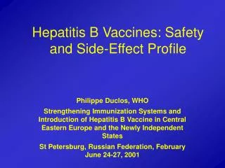 Hepatitis B Vaccines: Safety and Side-Effect Profile