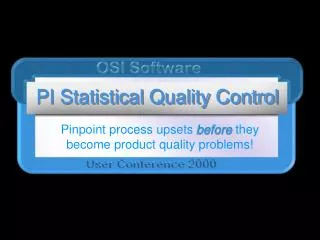 PI Statistical Quality Control