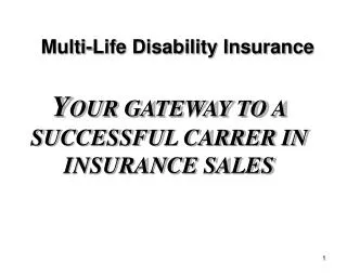 Multi-Life Disability Insurance
