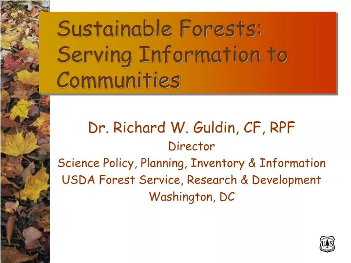 sustainable forests serving information to communities