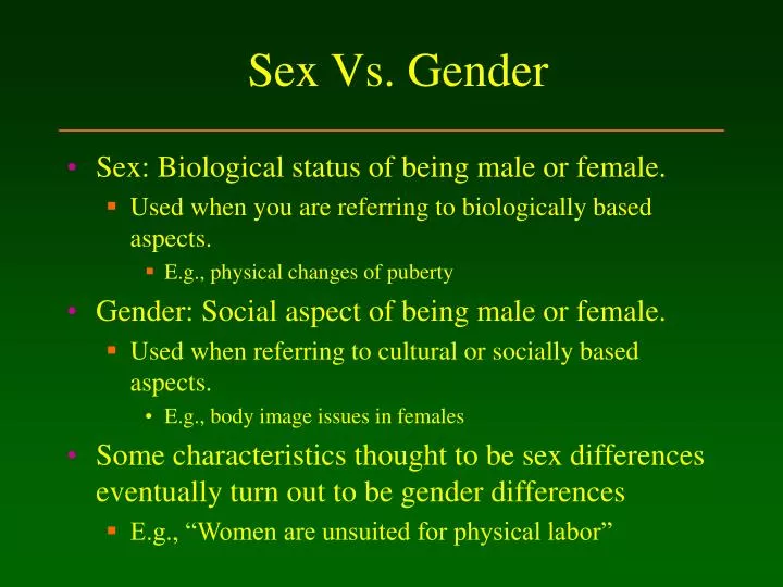 sex vs gender