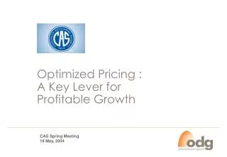 Optimized Pricing : A Key Lever for Profitable Growth