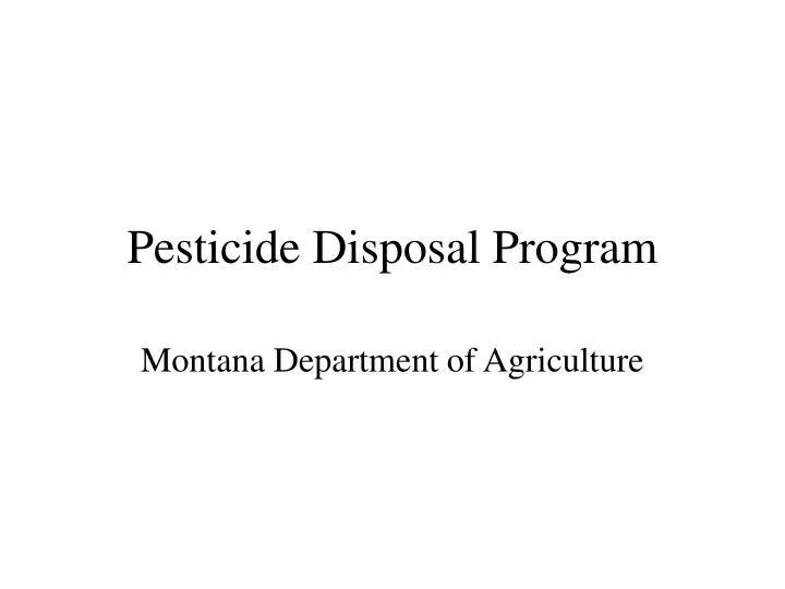 pesticide disposal program