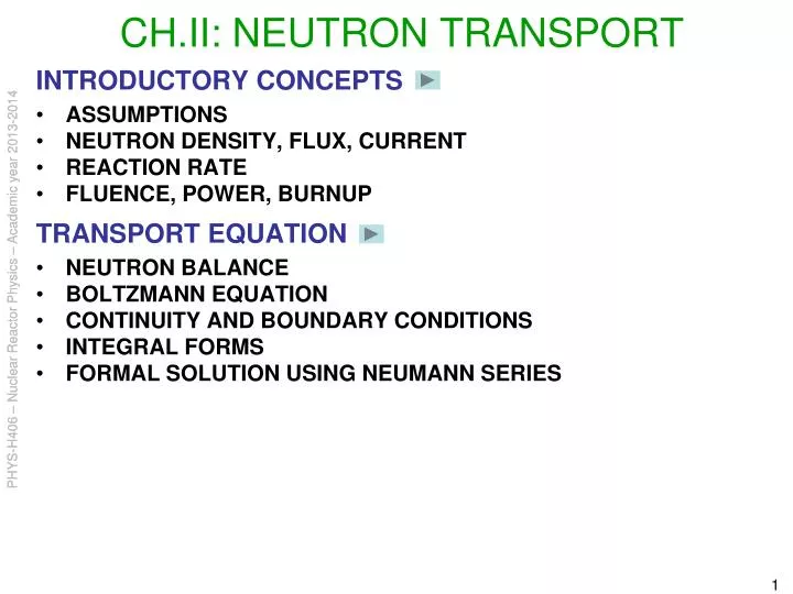ch ii neutron transport