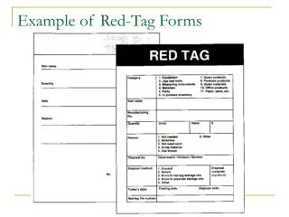 Example of Red-Tag Forms