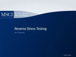 Reverse Stress Testing