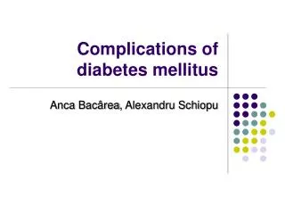 Complications of diabetes mellitus