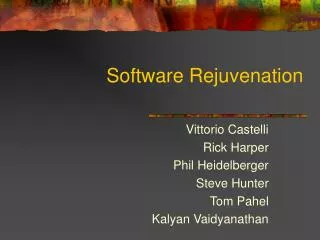 Software Rejuvenation