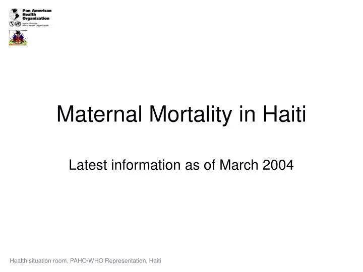 maternal mortality in haiti