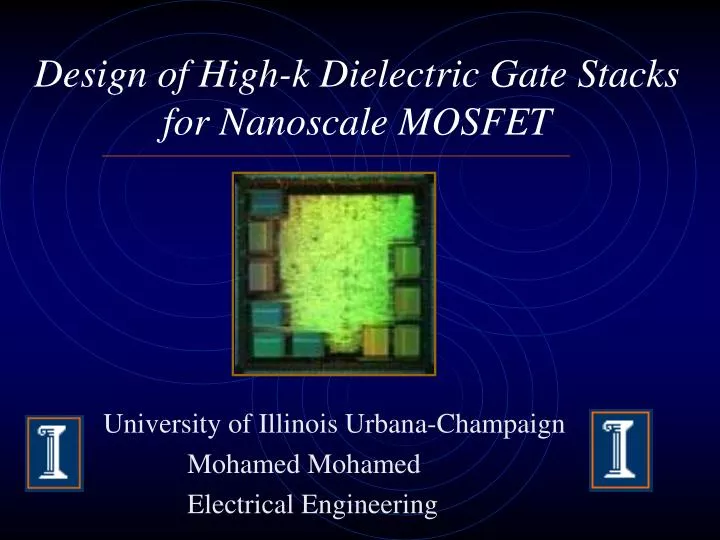 design of high k dielectric gate stacks for nanoscale mosfet