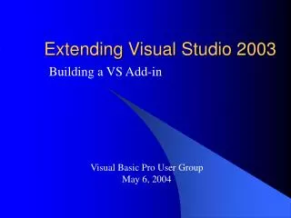 Extending Visual Studio 2003