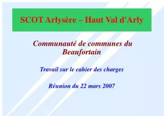 SCOT Arlysère – Haut Val d'Arly