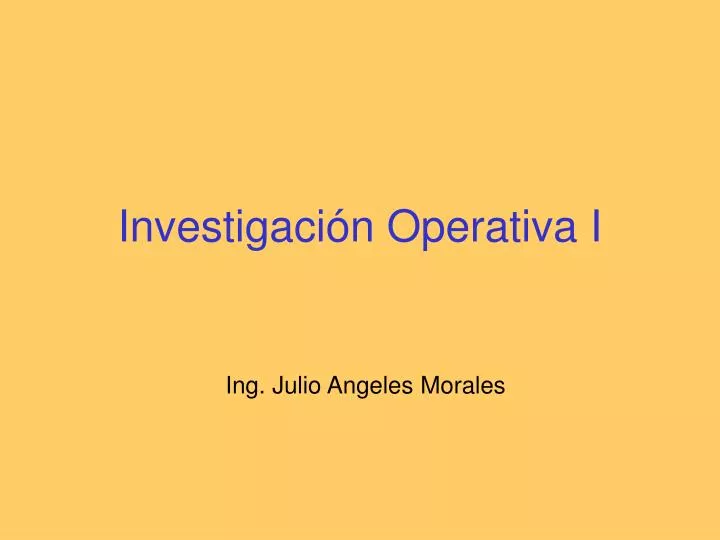 investigaci n operativa i