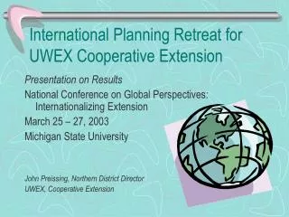 International Planning Retreat for UWEX Cooperative Extension