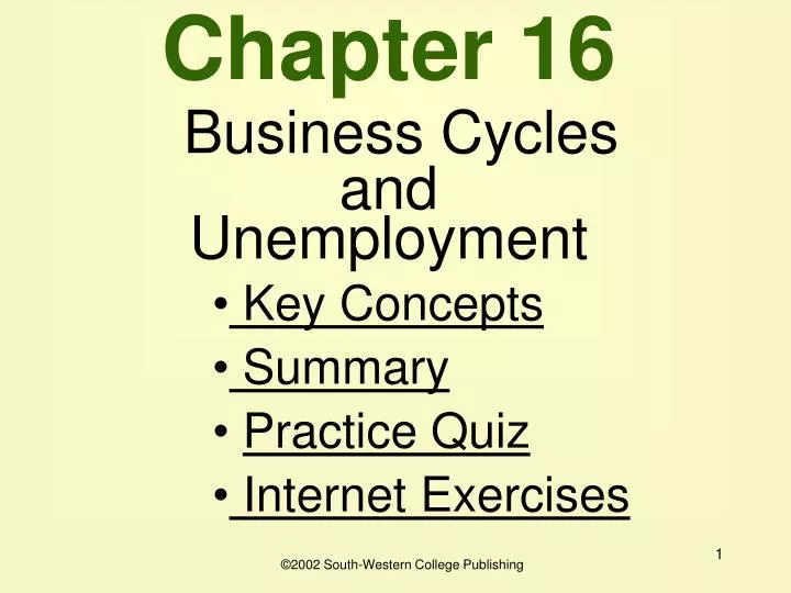 chapter 16 business cycles and unemployment