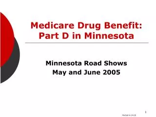 Medicare Drug Benefit: Part D in Minnesota