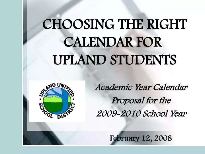 choosing the right calendar for upland students
