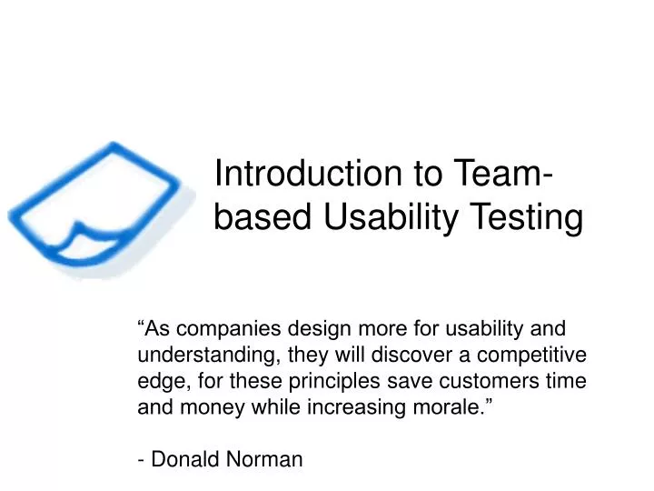 introduction to team based usability testing