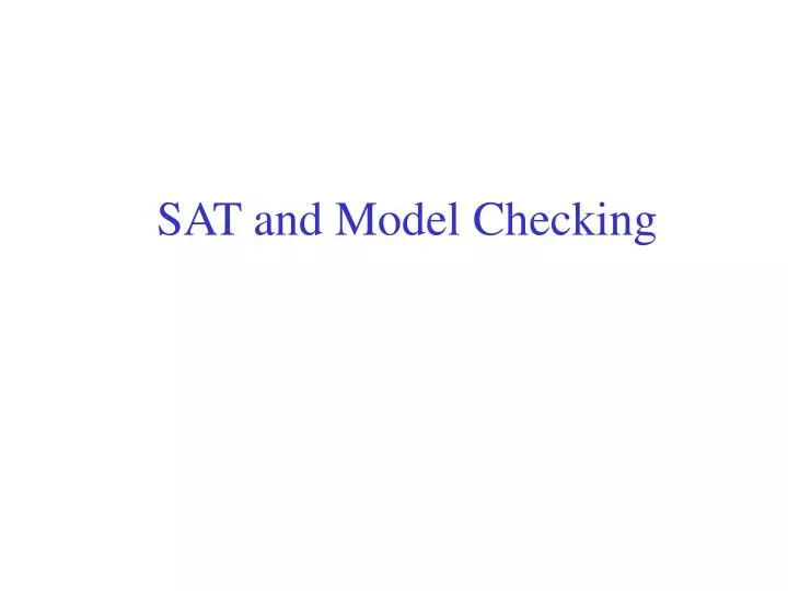 sat and model checking