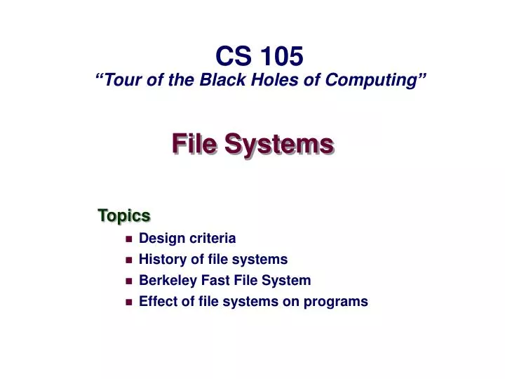 file systems