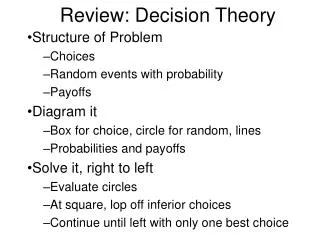 Review: Decision Theory